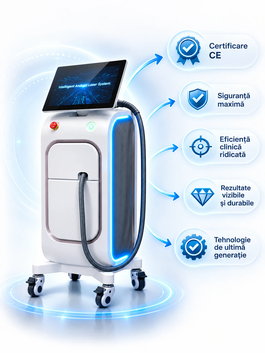 Aparatul laser Clinically Contour: certificare CE, siguranță maximă, eficiență clinică, rezultate vizibile și durabile, tehnologie de ultimă generație