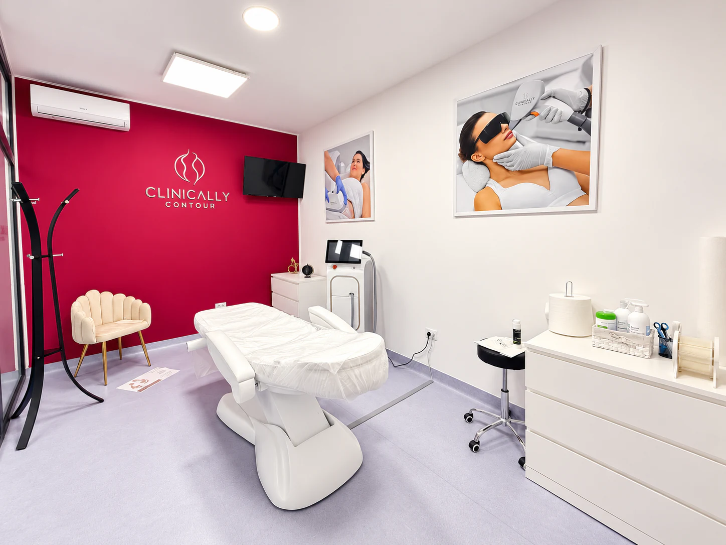 Cabinetul de epilare definitivă laser al clinicii Clinically Contour
